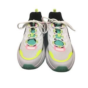 Fila White and Neon Tennis Shoes Women's Size 10‎